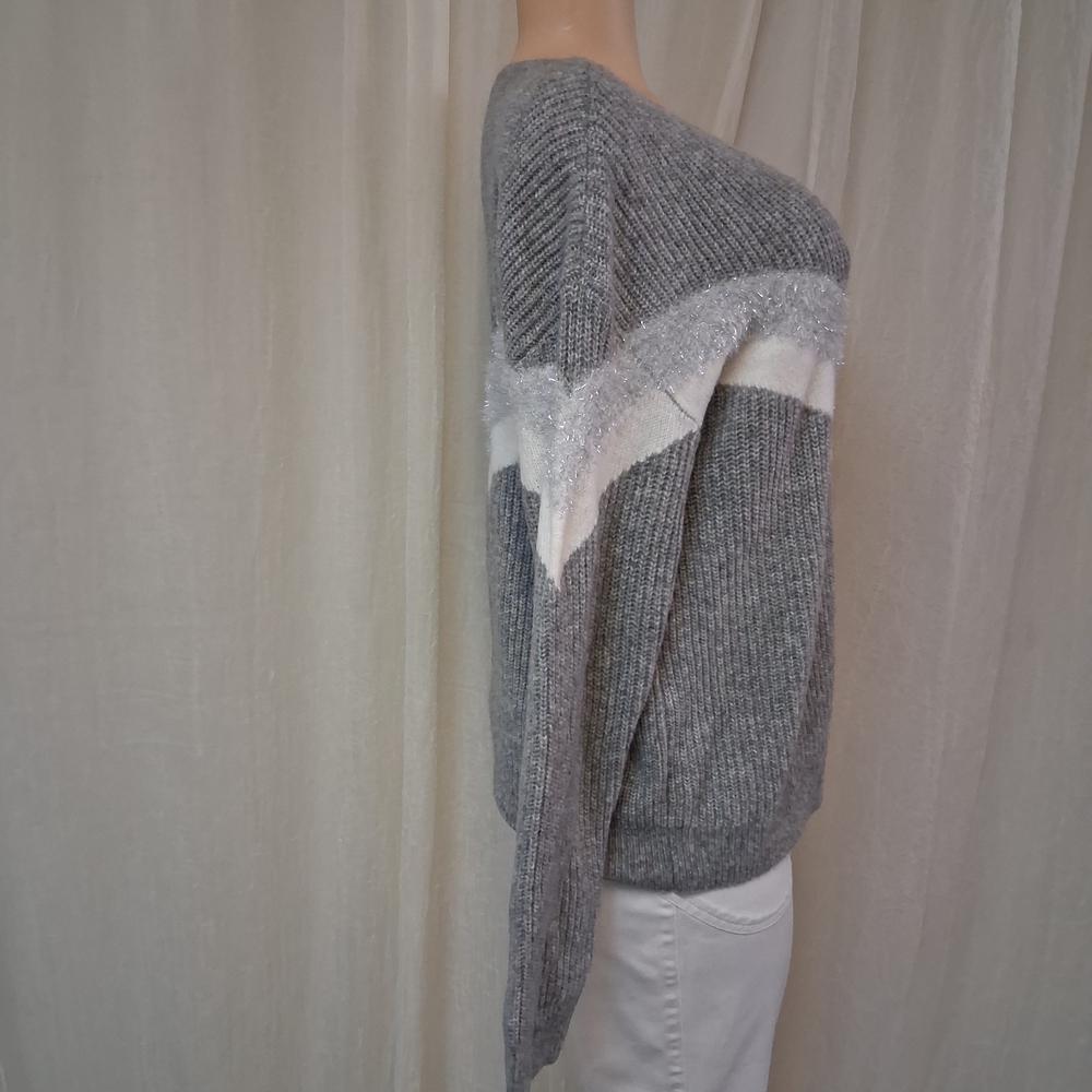 Nine West Gray and Cream Women's Sweater Size M - Picture 6 of 14
